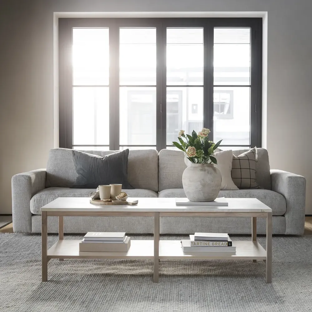 Duncan soffa 3-sits tyg Robin ljusgrå