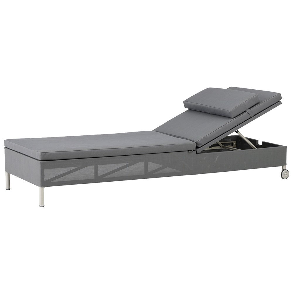 Rest solsäng single inkl. Grey Natté dynset