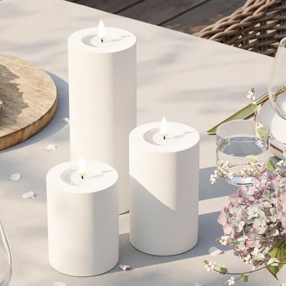 LED blockljus utomhus  7,5x10 cm vit