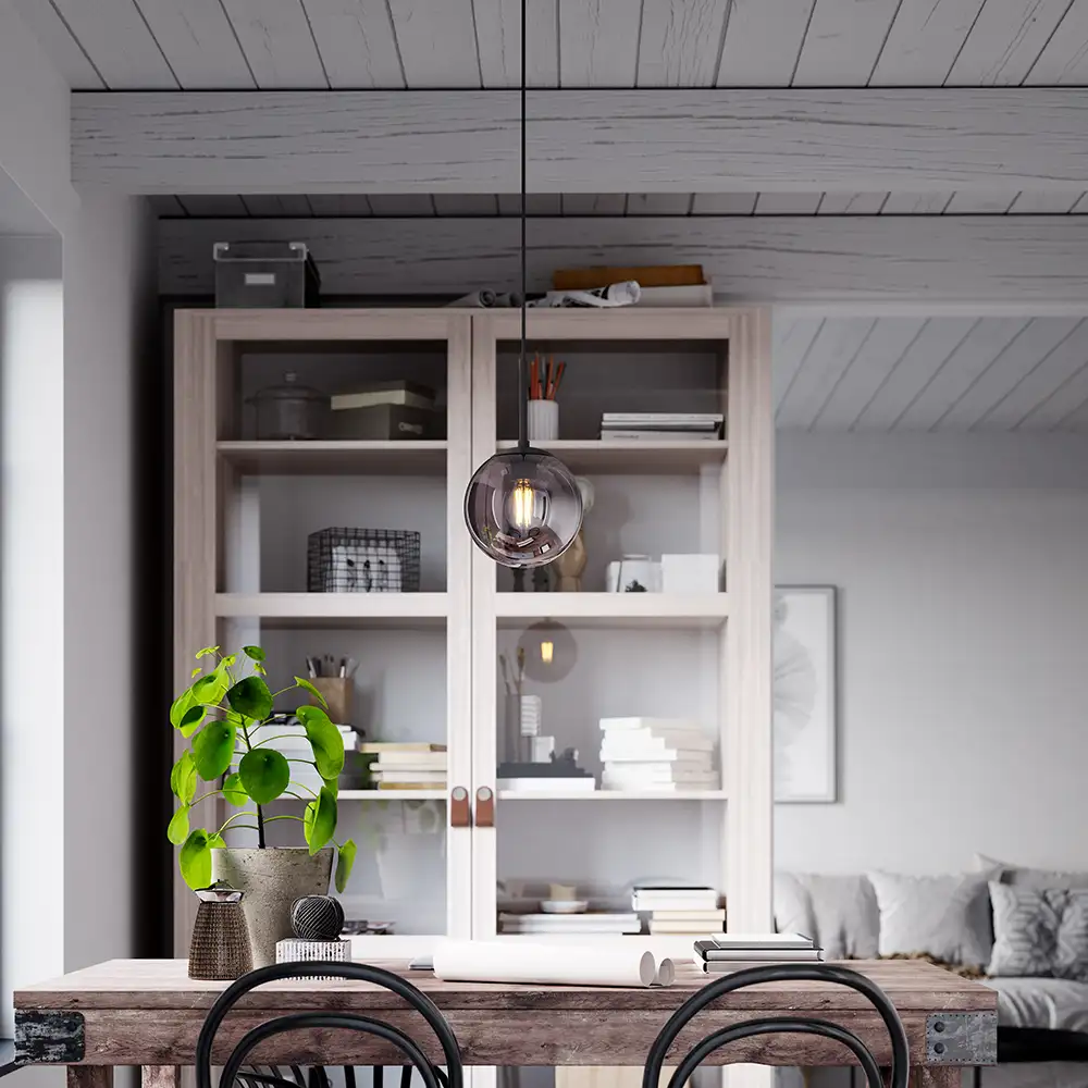 Boyle Taklampa Ø18cm Rökgrå