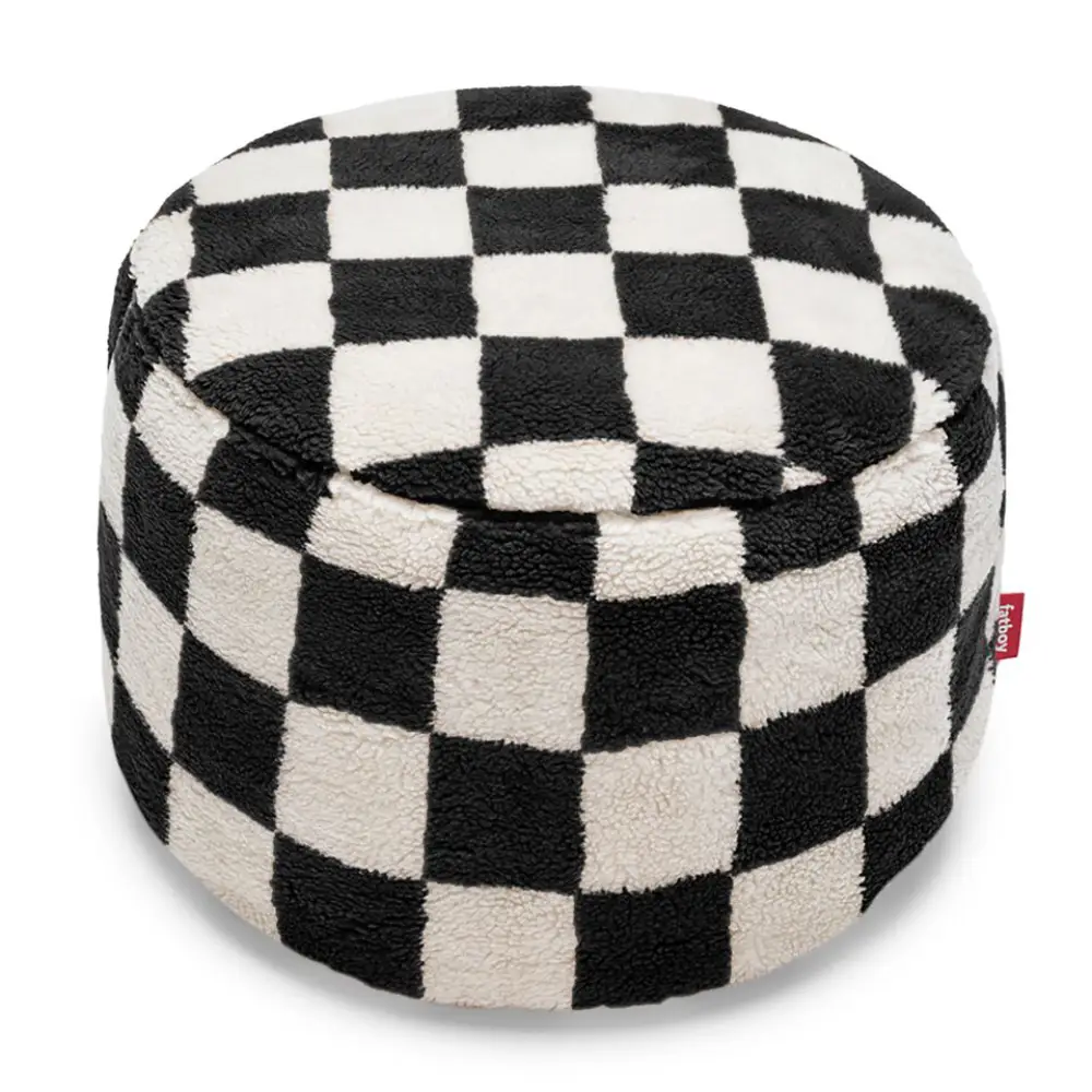 point teddy chess sittpuff black ecru