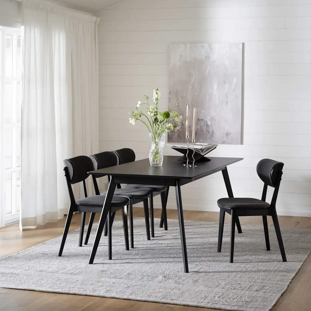 Yumi matbord 190x90 cm svartbetsad ask