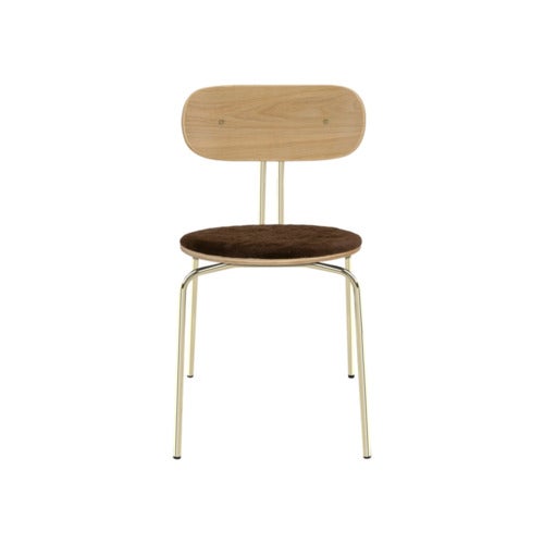 Curious Matstol Ek/Mässing Teddy Brown