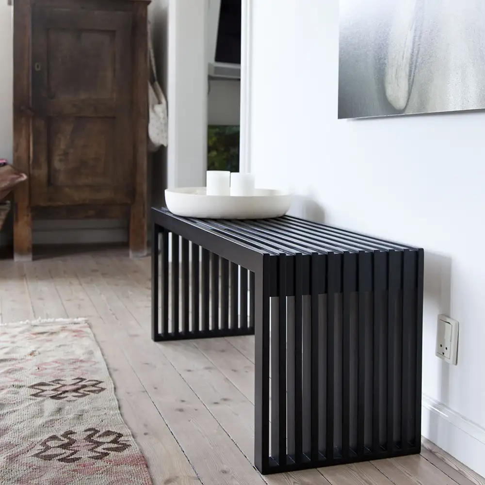 Rib Bänk 104 cm Svart