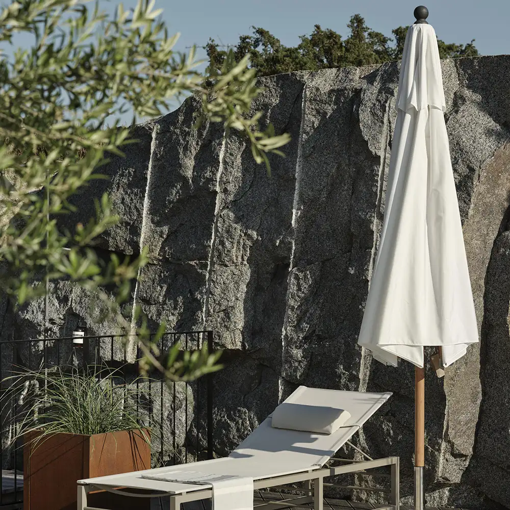 Paliano parasoll 350 cm natur/vit 