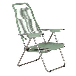 Spaghetti solstol sage green aluminium 