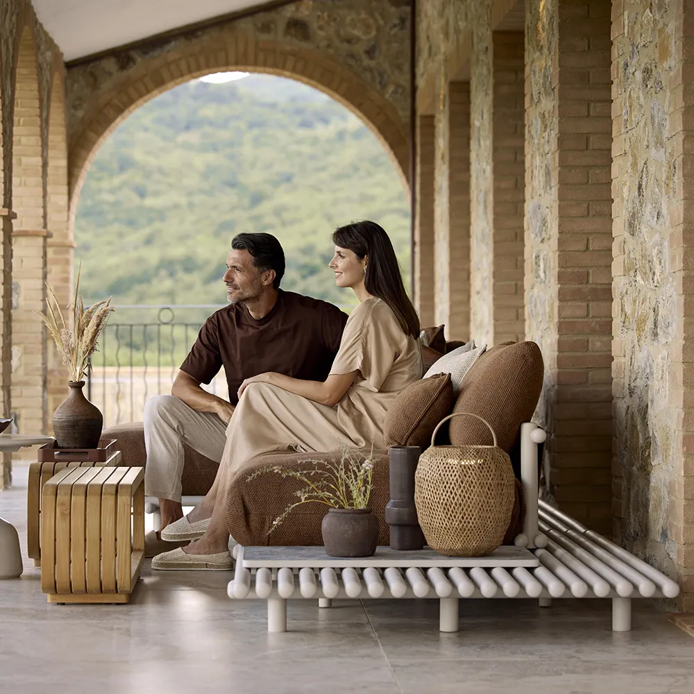 Sticks divansoffa Alu/umber brown