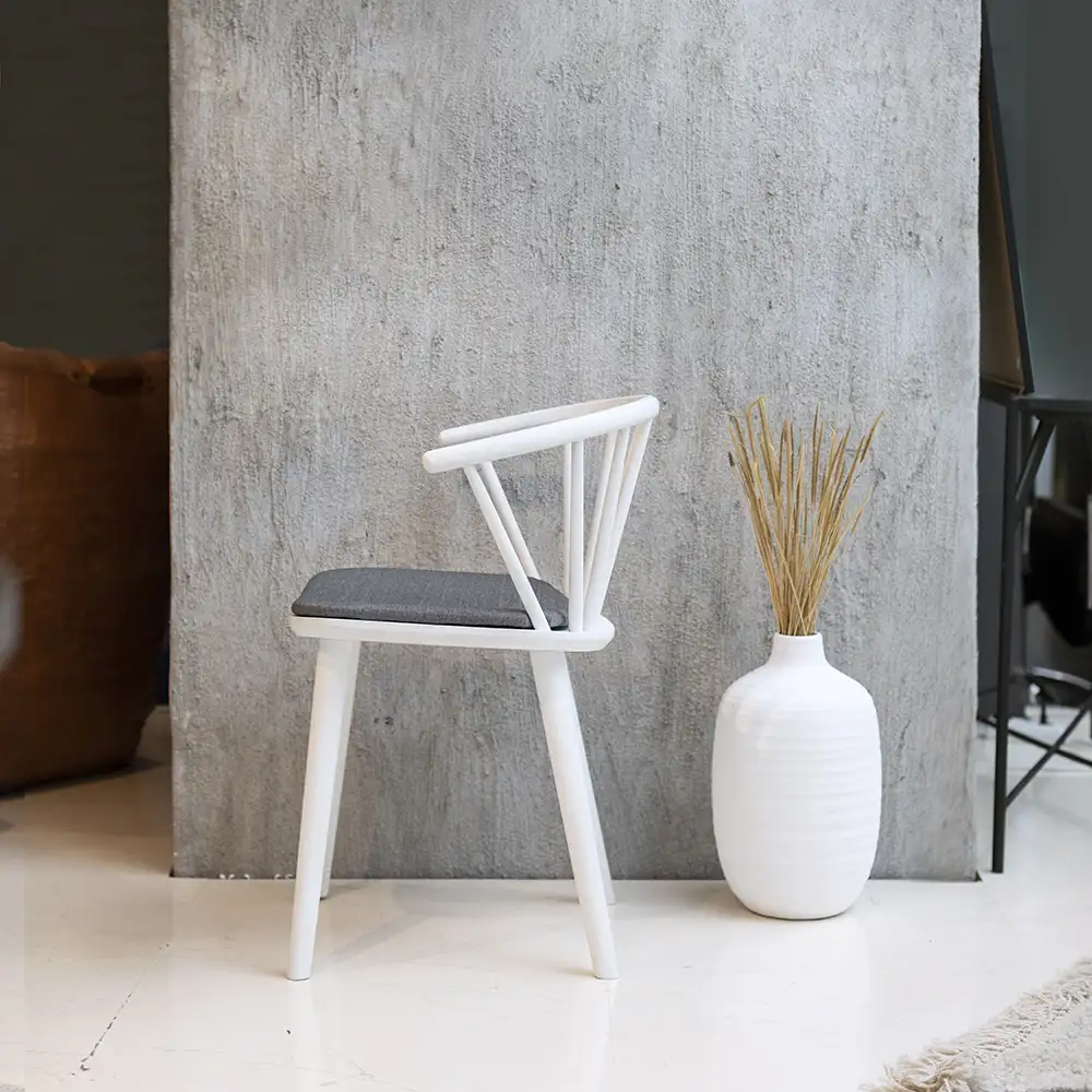 Edda Matstol vit 2-pack