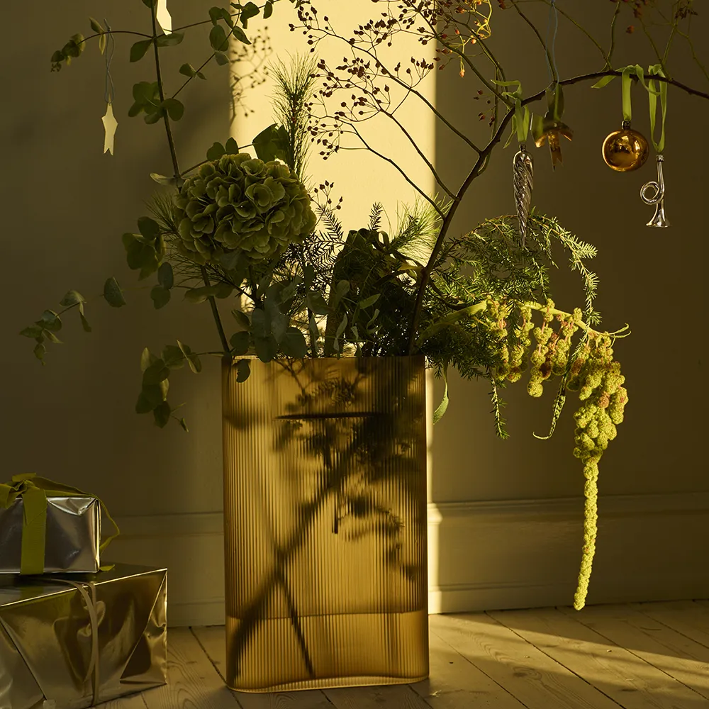 Ridge Vas H: 35 cm Light Blue Frosted