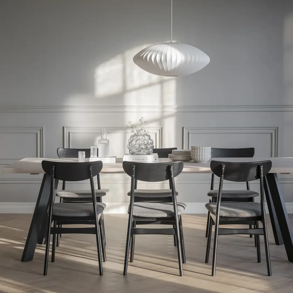 Rodham stol svart ek/mörkgrått