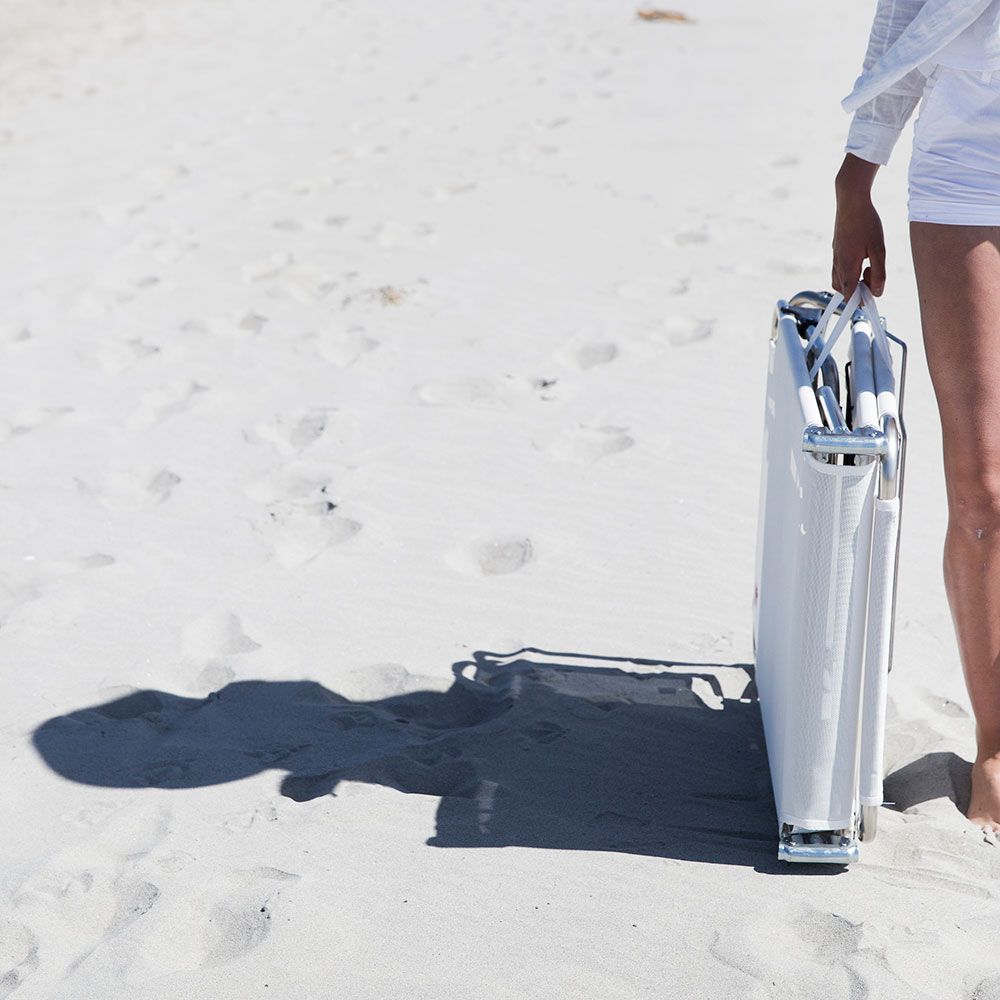 Amigo solsäng taupe aluminium/textilene 