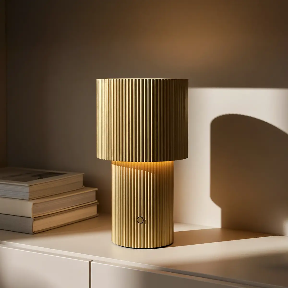 Bordslampa Iluma portabel Ø12,2xH22,1 cm Metall Guld