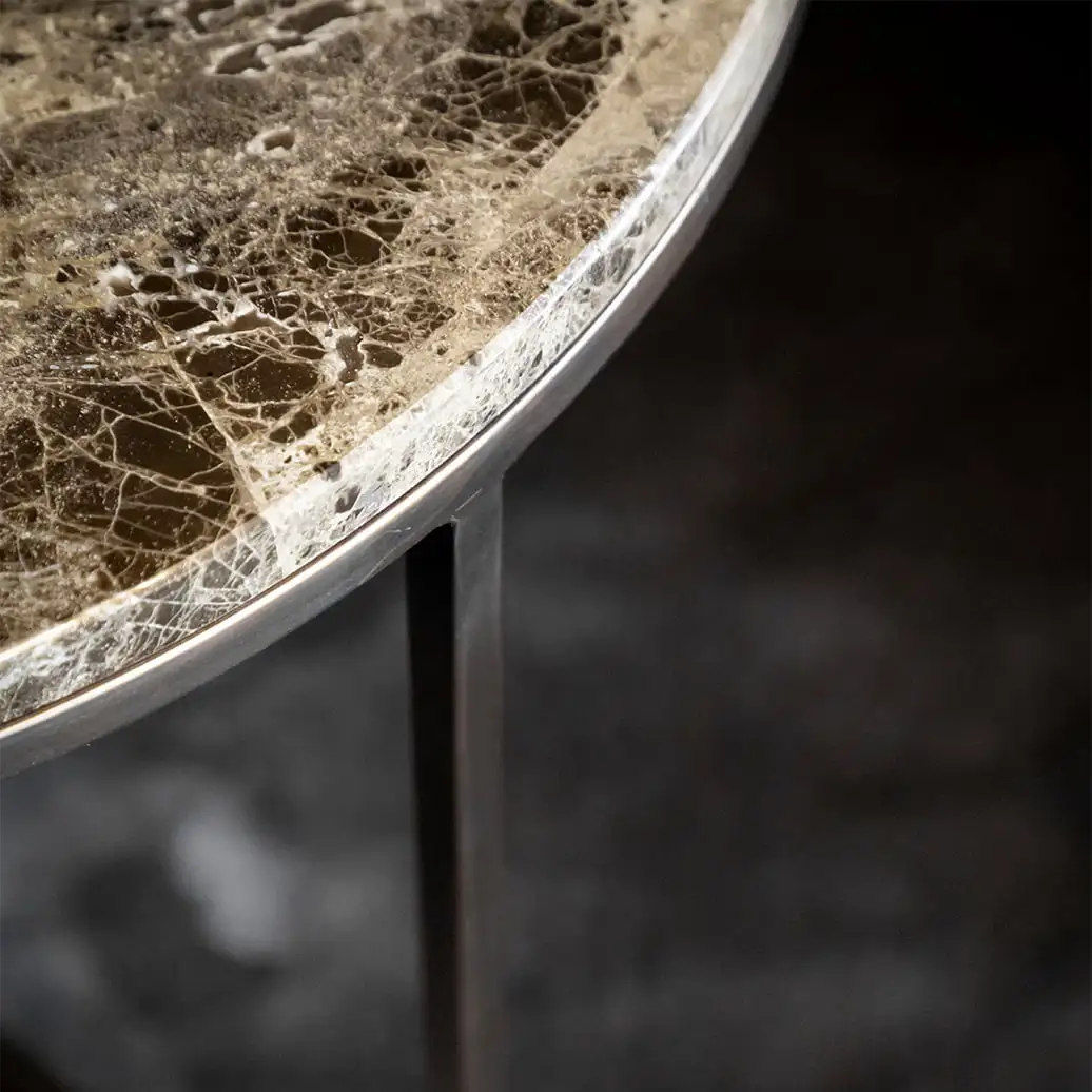 Cedes Soffbord Brun Marmor Ø80 Cm