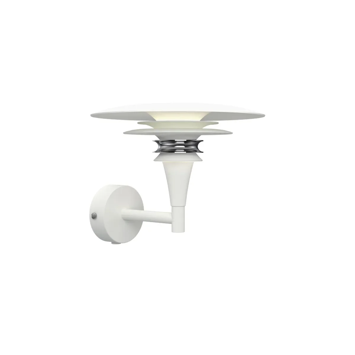 Diablo vägglampa Ø20x20,8xH16,6 cm metall mattvit/krom
