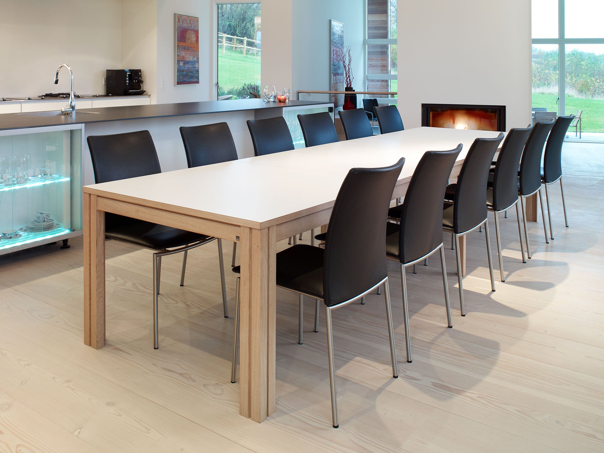 Sm24 Bord massiv naturoljad ek 200-356(512)x100x73 cm