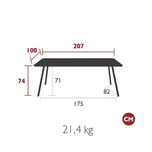 Luxembourg matbord 100x207 cm Red ochre
