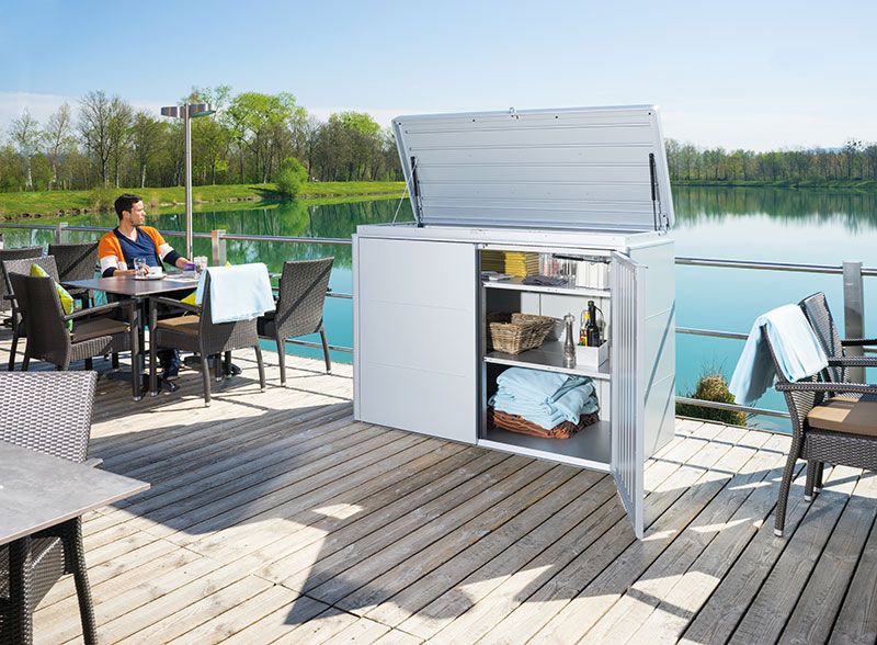 Highboard förvaringslåda 200 cm quartzgrå