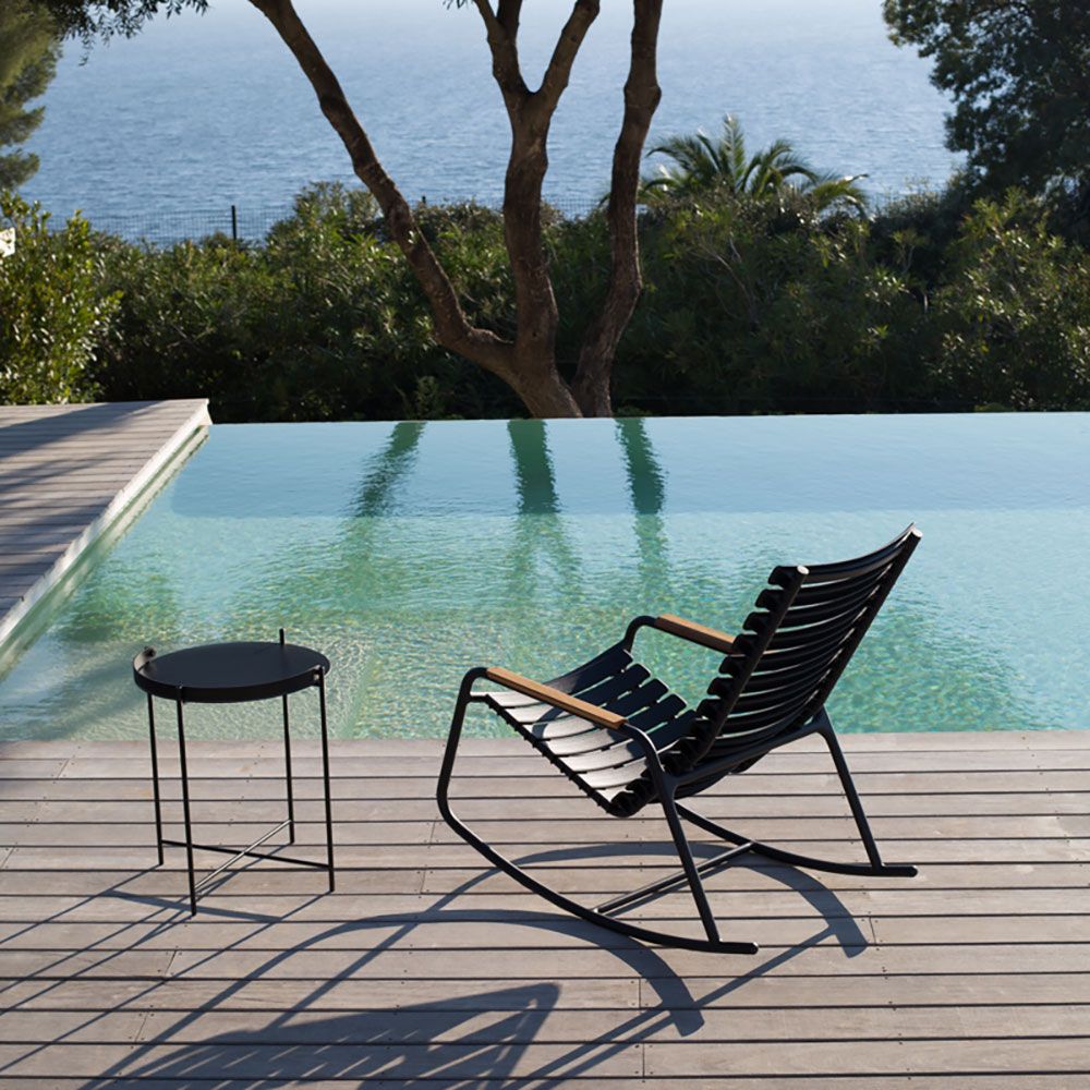 Edge sidobord 76 cm svart stål