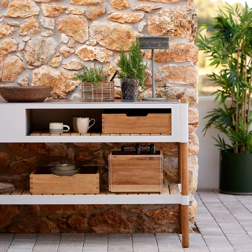 Sticks förvaringslådor 2 st Teak 