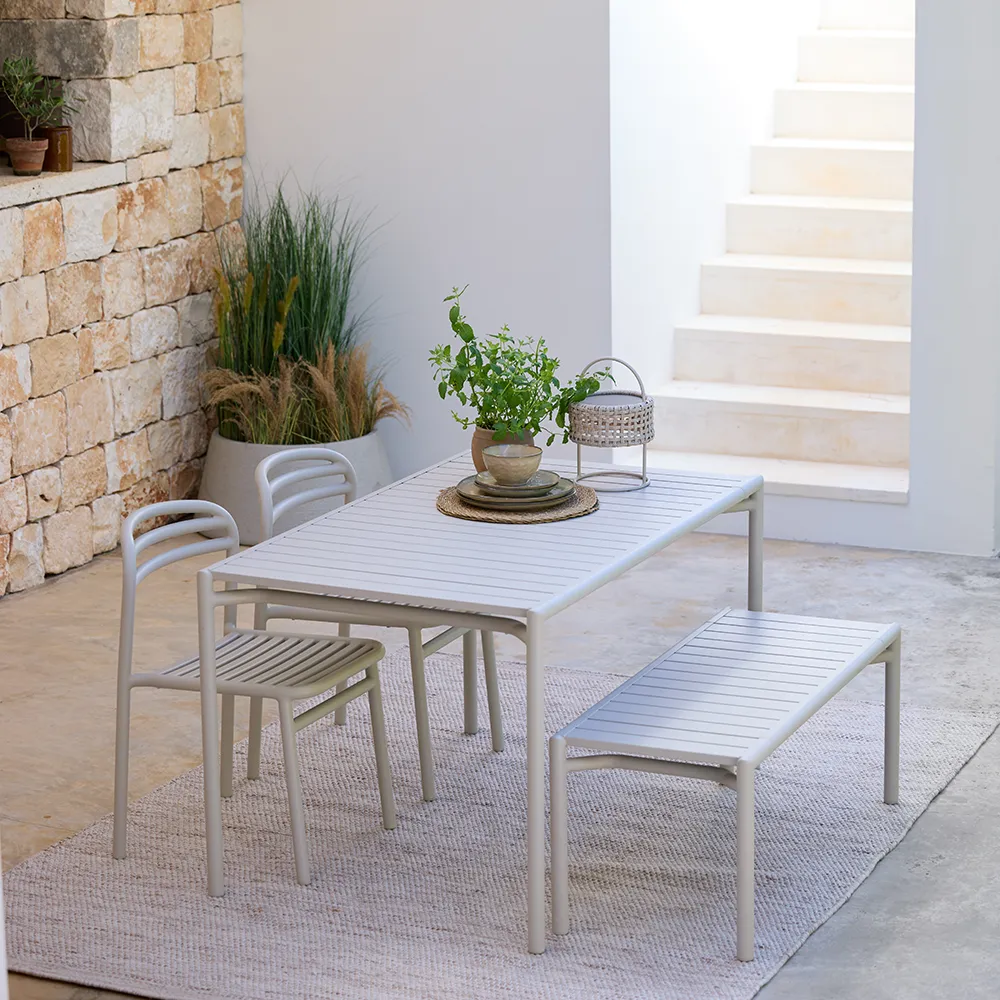 Bliss soffbord/bänk Sand, aluminium