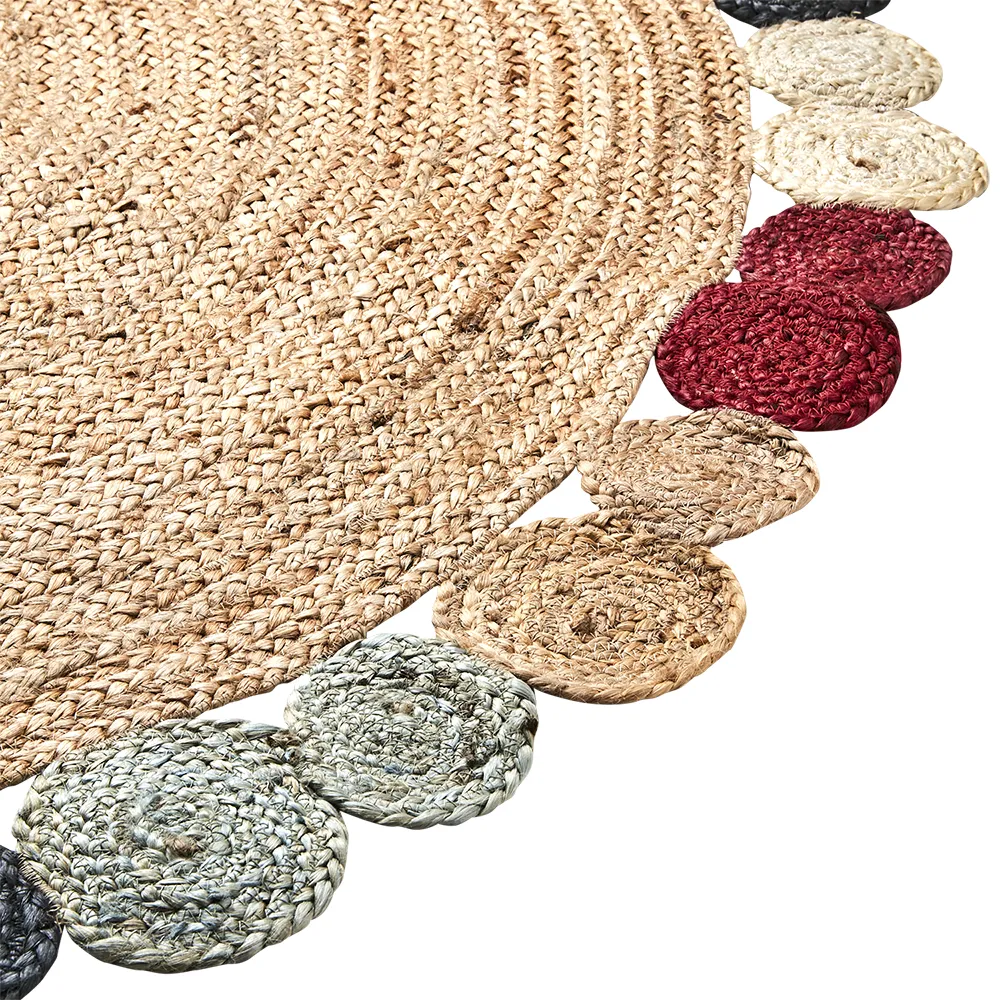 JUNI matta natur/flerfärgad Ø150 cm