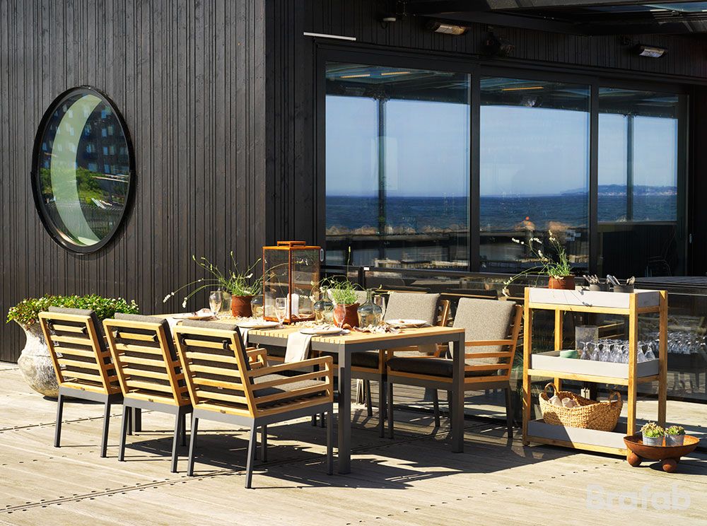 Zalongo matbord 100x200 cm natur/grå 