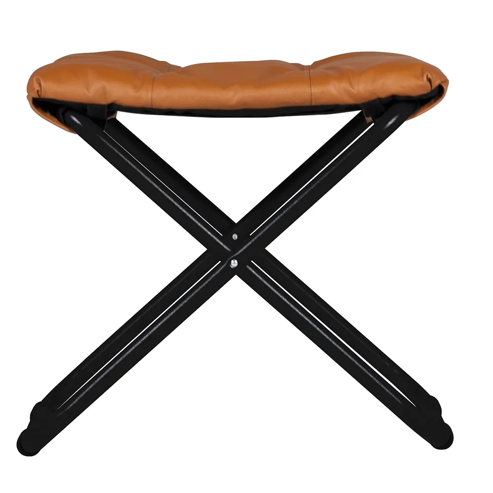 Chico fotpall cognac leather 