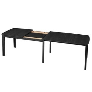 SM107 Matbord 101x160-316-368 cm Svart lackad ek