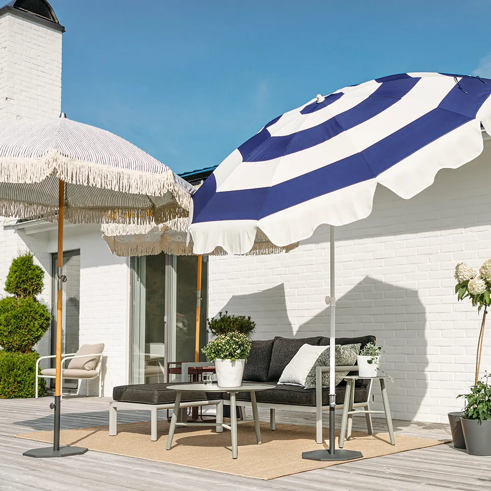 Gatsby parasoll 250 cm Grey stripe