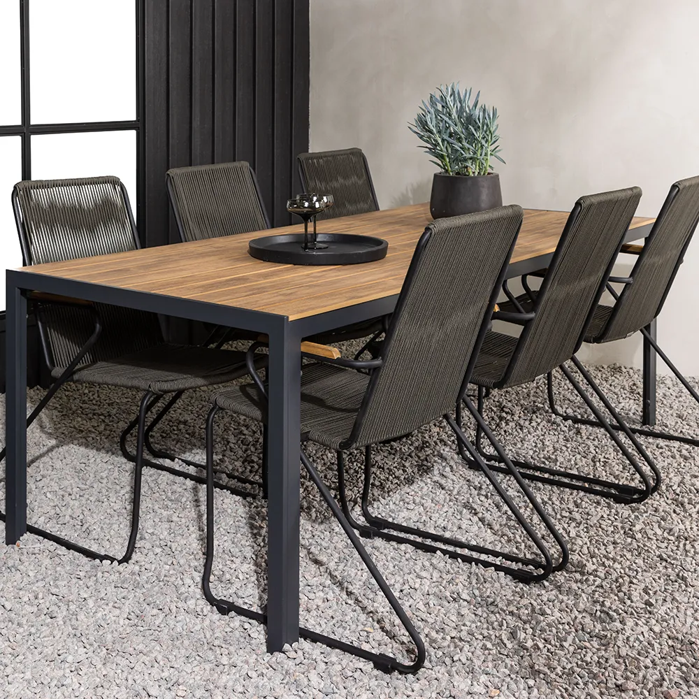 Bois Matstol Mörkgrå 2-pack