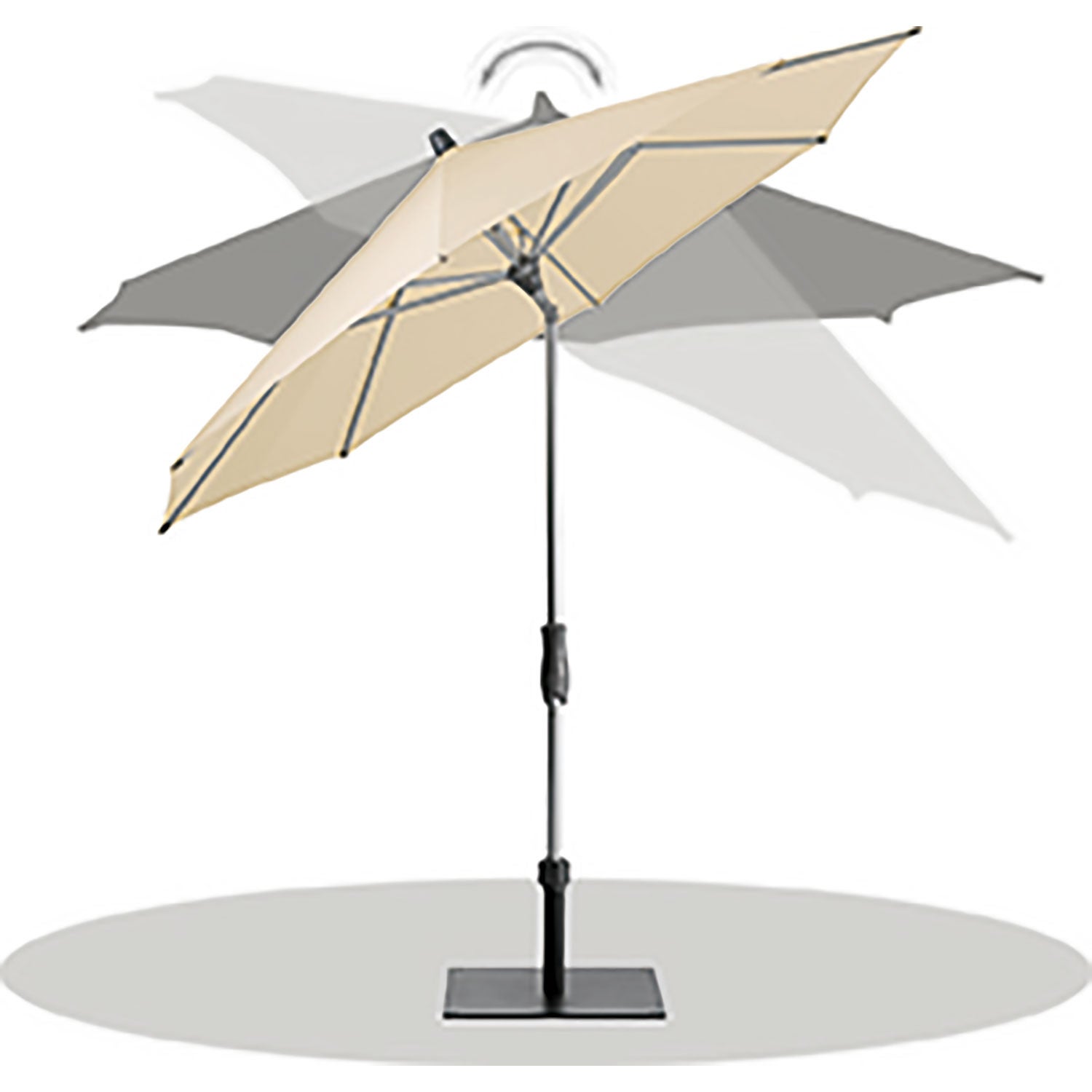 Alu-twist parasoll 240x240 cm cm offwhite 