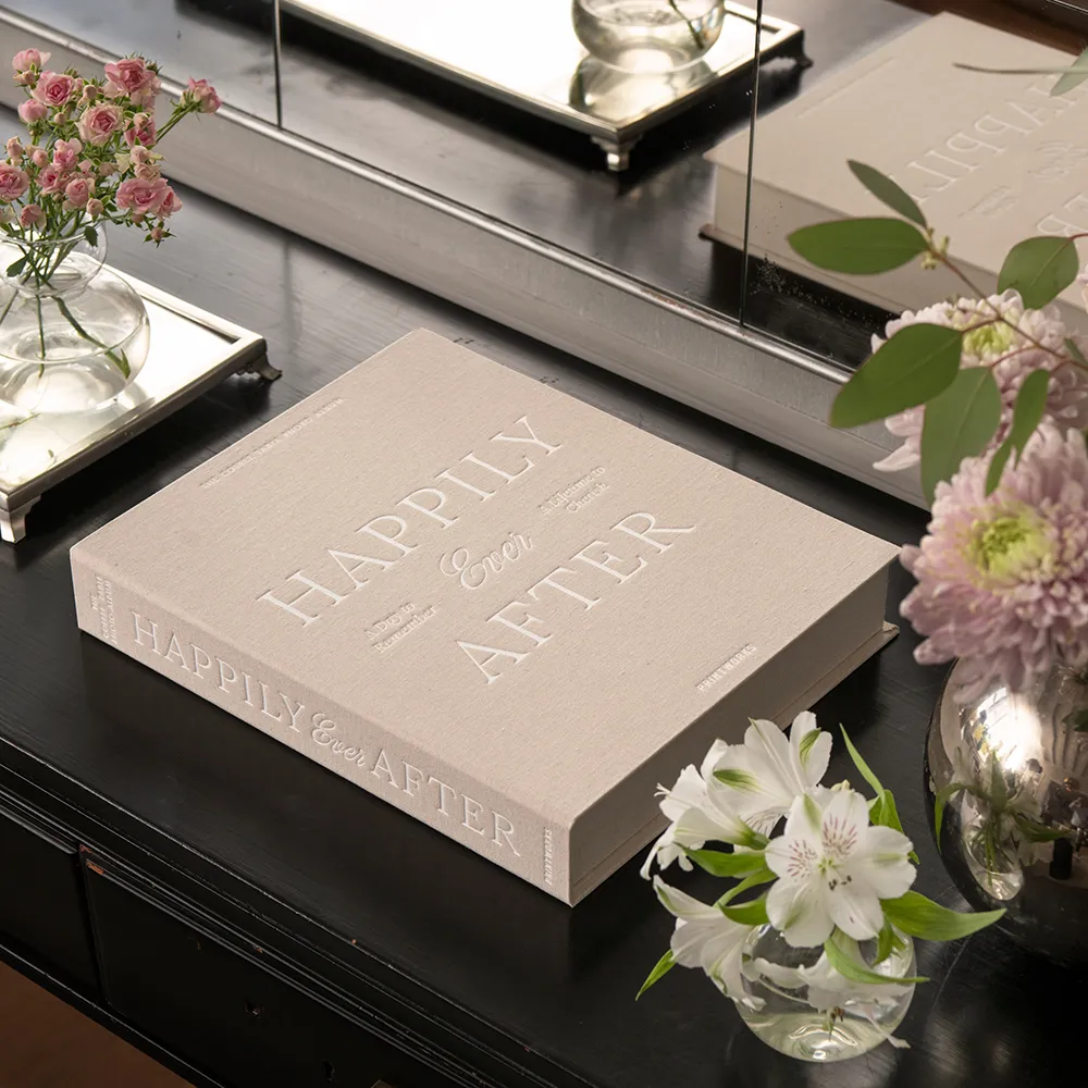 Bröllopsfotoalbum Happily Ever After Beige