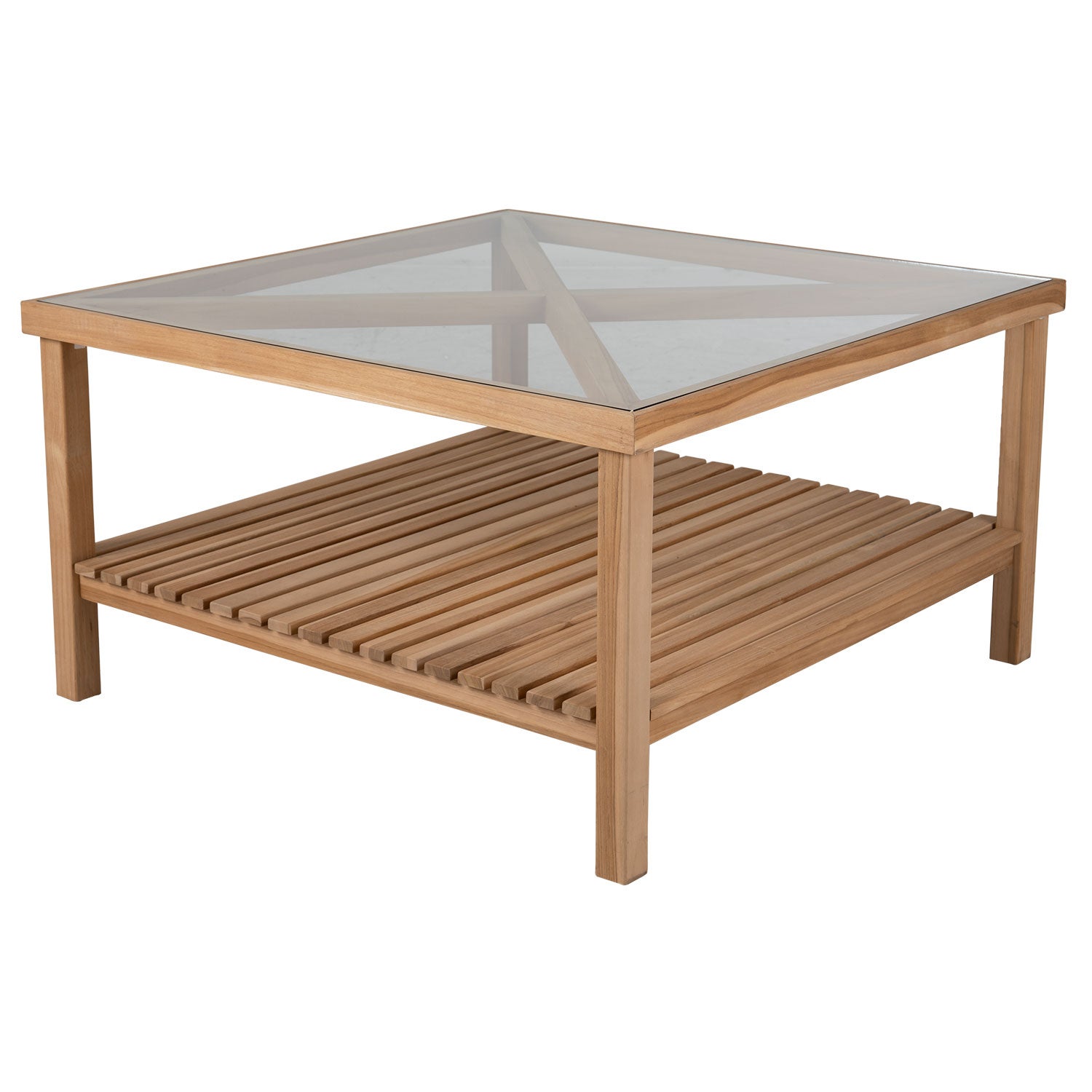 Varm soffbord 100x100  cm teak 