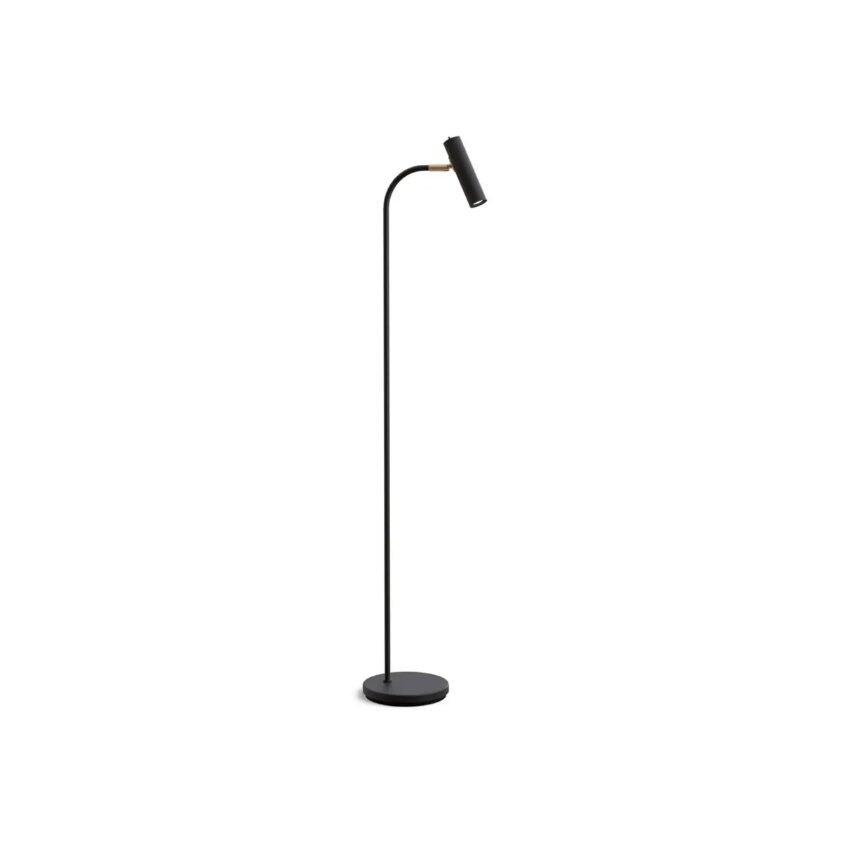 Slender golvlampa metall svartstruktur/mässing