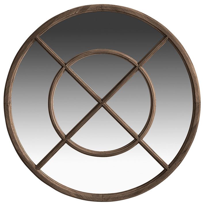 Elmwood Rund Spegel 95 Cm