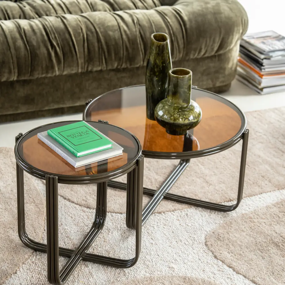 Groovy soffbord - brown 63x63x35 cm