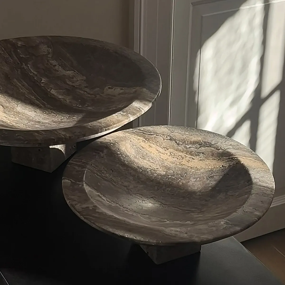 Dekorationsskål i Travertine Sori Big, Ø 40 cm