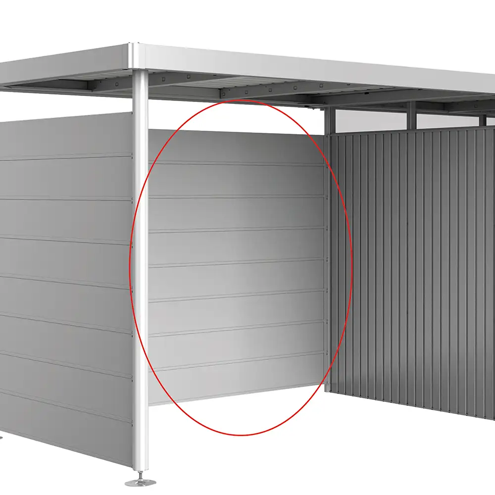 Bakvägg Sidotak storlek H2-H5, metallic silver