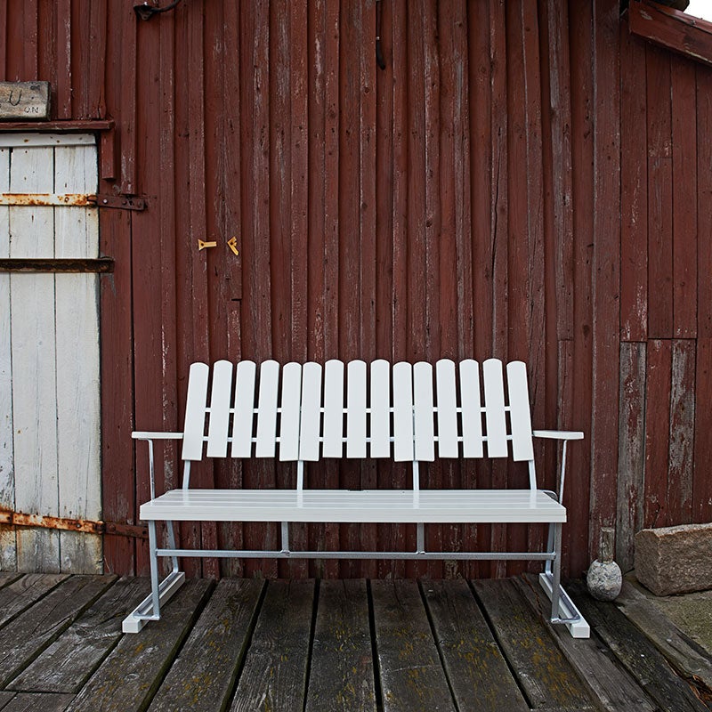 Soffa 6 Vitlackad Ek / Varmförzinkat Stativ