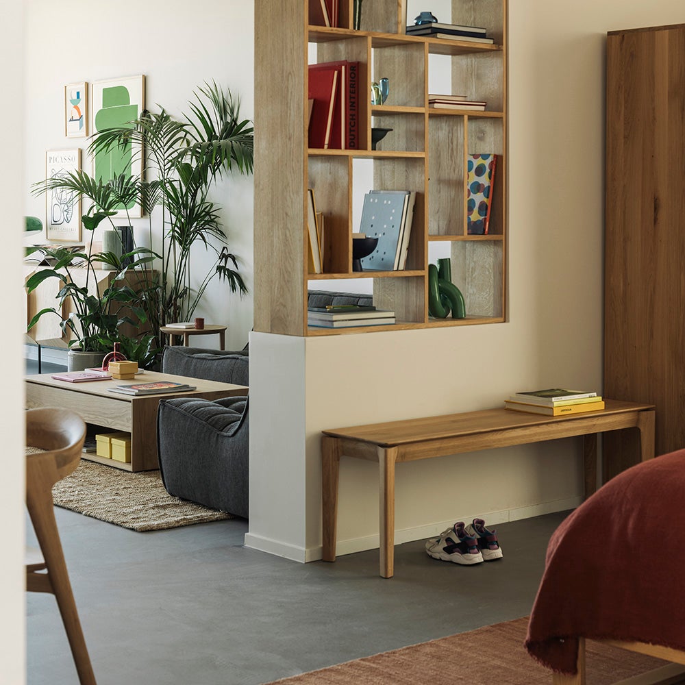 Bok bänk Lackad teak 35X126 cm