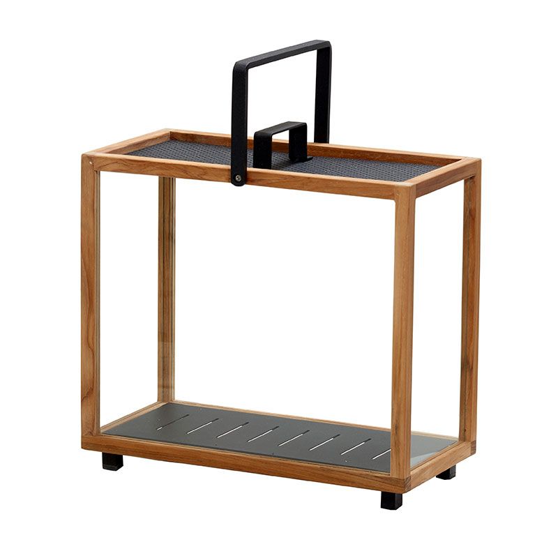 Lighthouse Ljuslykta Grå/Teak Rektangulär 