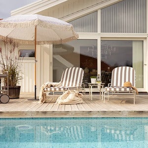 Arts solsäng Soft White / Yellow Stripes