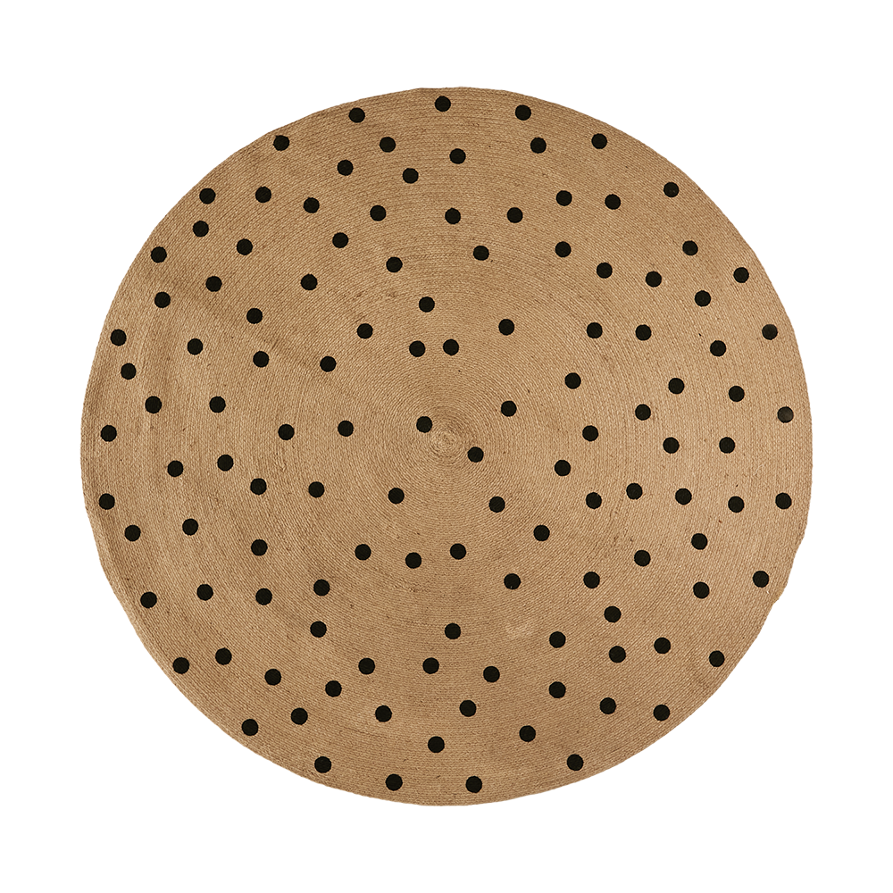 JUNI Matta natur/svart  Ø150 cm