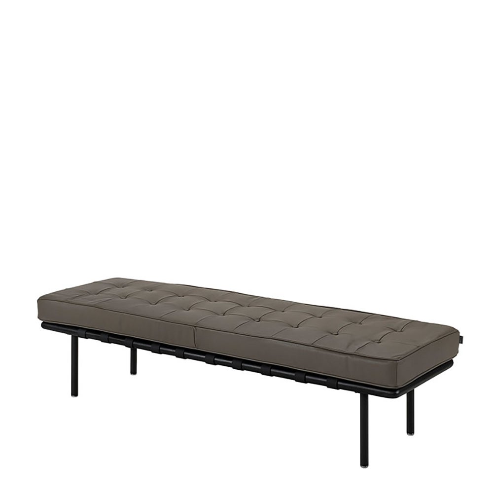 PRINCETOWN bänk i läder-soft black