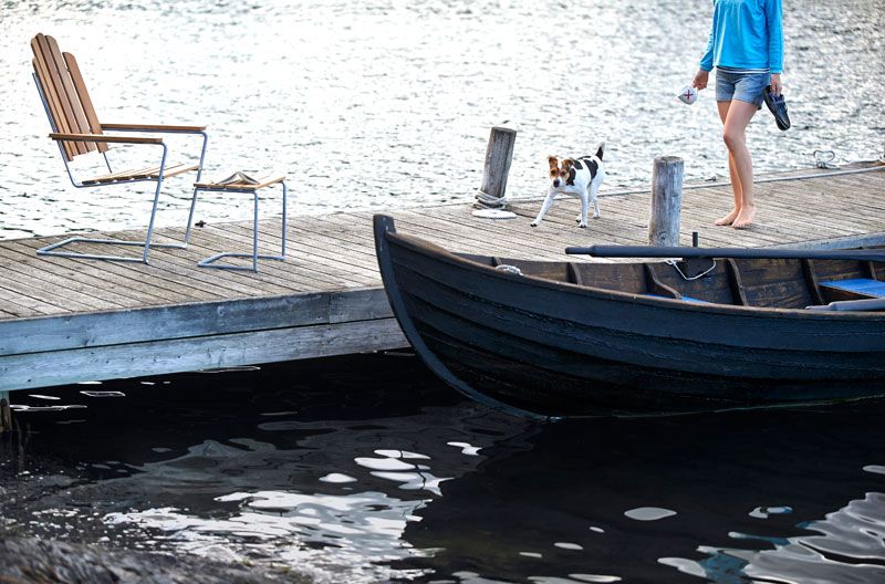 Pall A3 Obehandlad Teak / Varmförzinkat Stativ