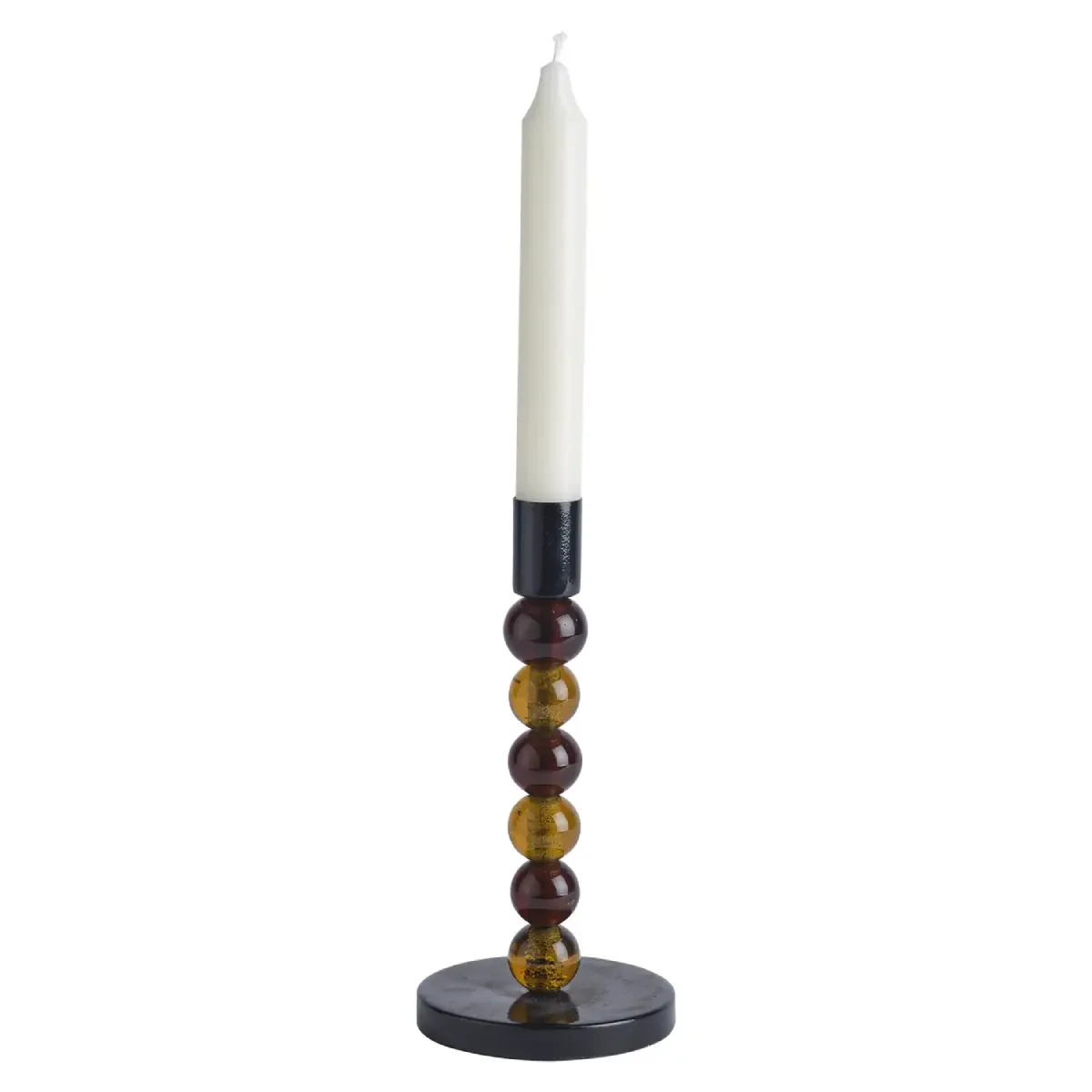 ISABELLE Ljusstake H:18,5 cm Brun/Svart