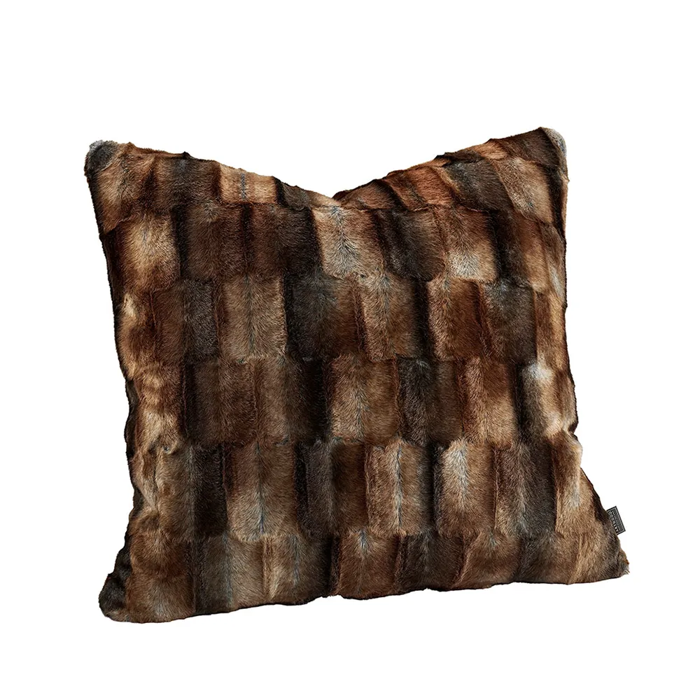  BELMONT Kuddfodral Brown/Simply Greige med baksida i vävt tyg 60x40 cm