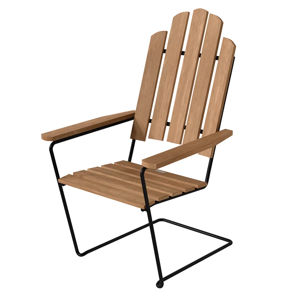 A3 solstol obehandlad teak / svart