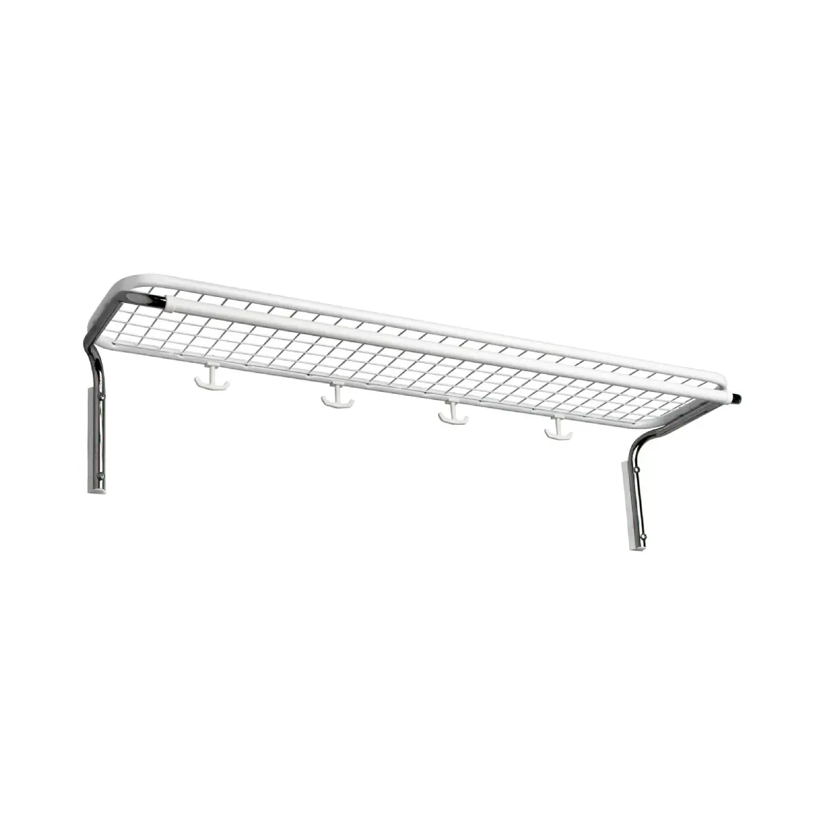 Classic hatthylla enkel 100 cm Vit Krom