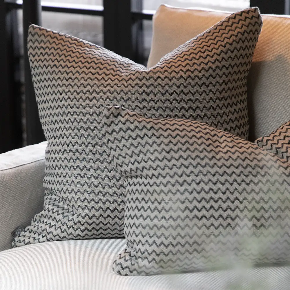 Casa kuddfodral linen/black 50x50 cm